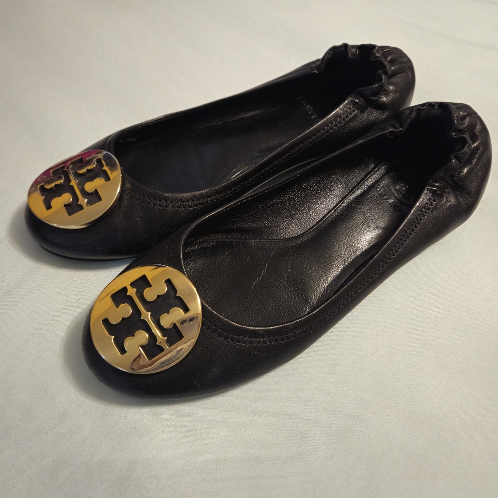 Tory Burch Black Flats, Size 6